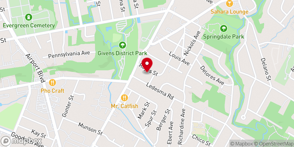 Map showing location of New Light Ebenezer Baptist Church