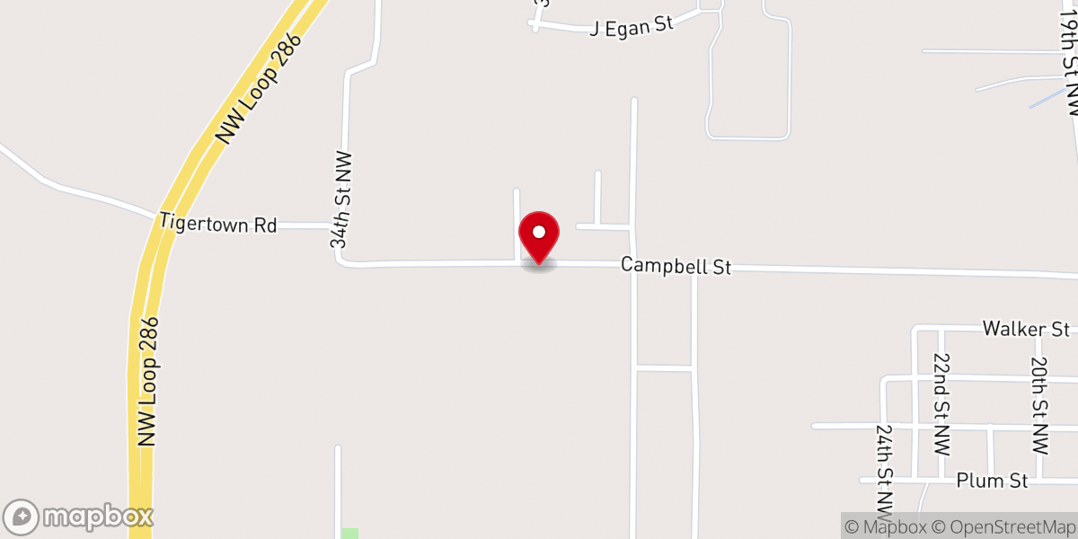 Map showing location of El Bethel Baptist Church