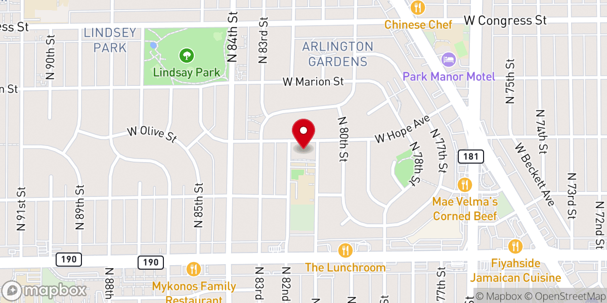Map showing location of Covenant Lutheran Church