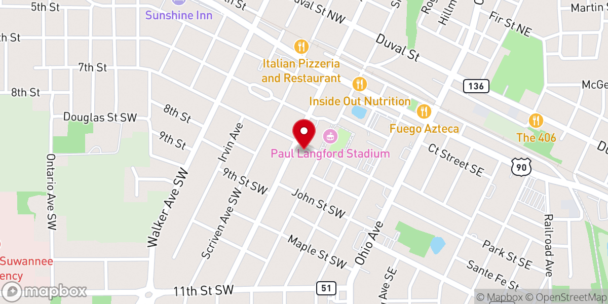 Map showing location of Ebenezer AME Church