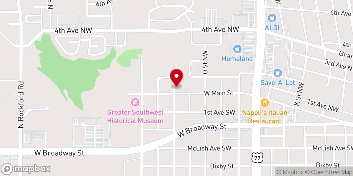 Map showing location of Full Gospel Lighthouse Church