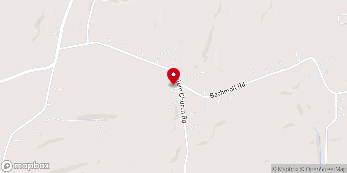 Map showing location of Salem-Berne United Methodist Church