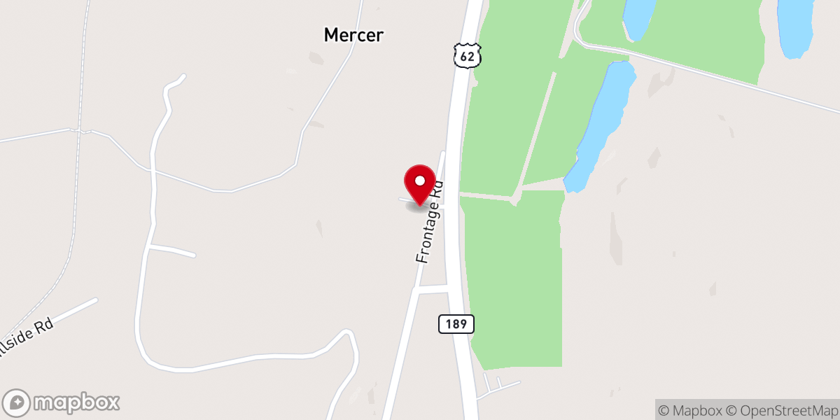 Map showing location of Powderly Holliness Church