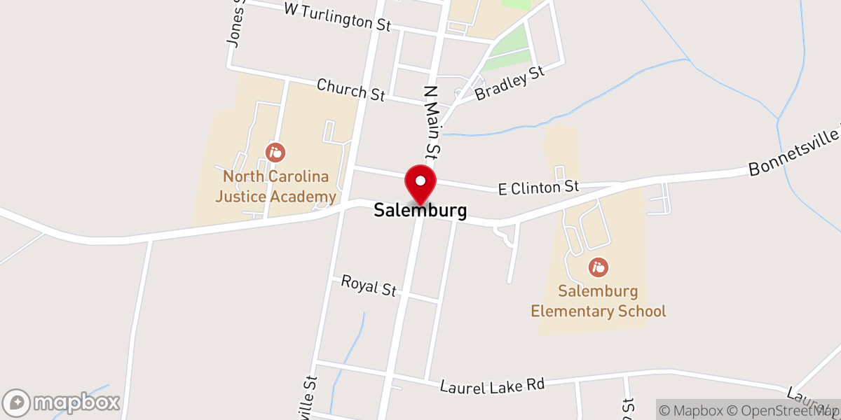 Map showing location of Salemburg