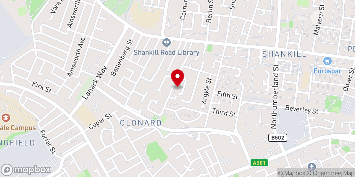 Map showing location of Zion Christian Life Church