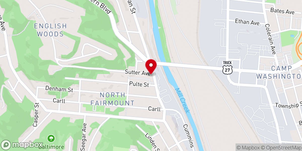 Map showing location of Galilee Baptist Church