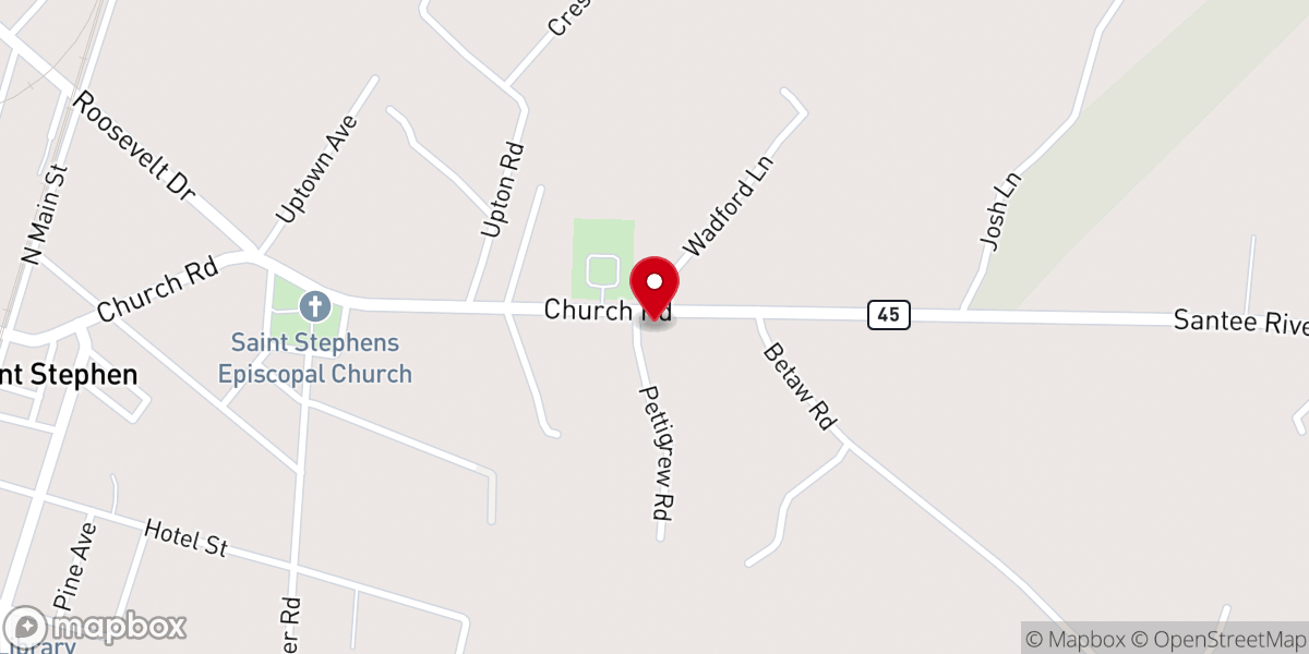Map showing location of St. Stephen Missionary Baptist Church