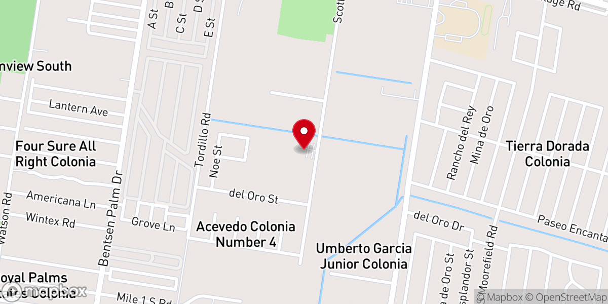 Map showing location of Iglesia Luz de la Vida