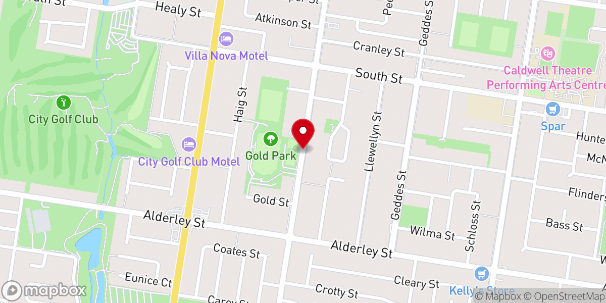 Map showing location of Toowoomba Vineyard Church
