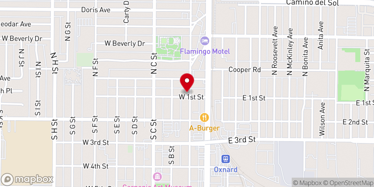 Map showing location of Memorial Baptist Church