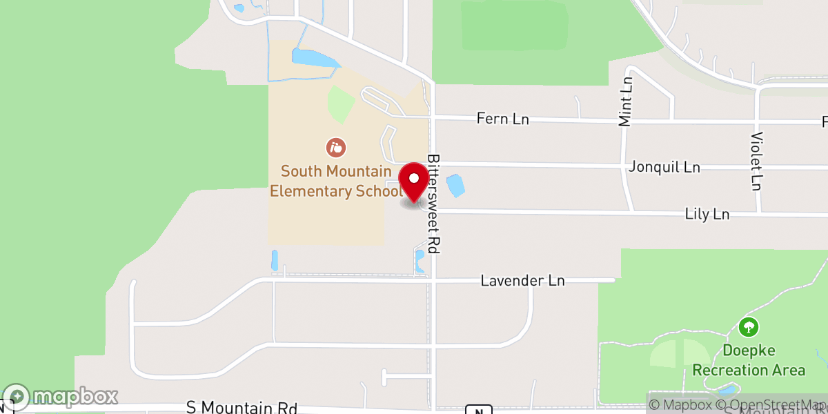 Map showing location of Mountain of The Lord Evangelical Lutheran Church