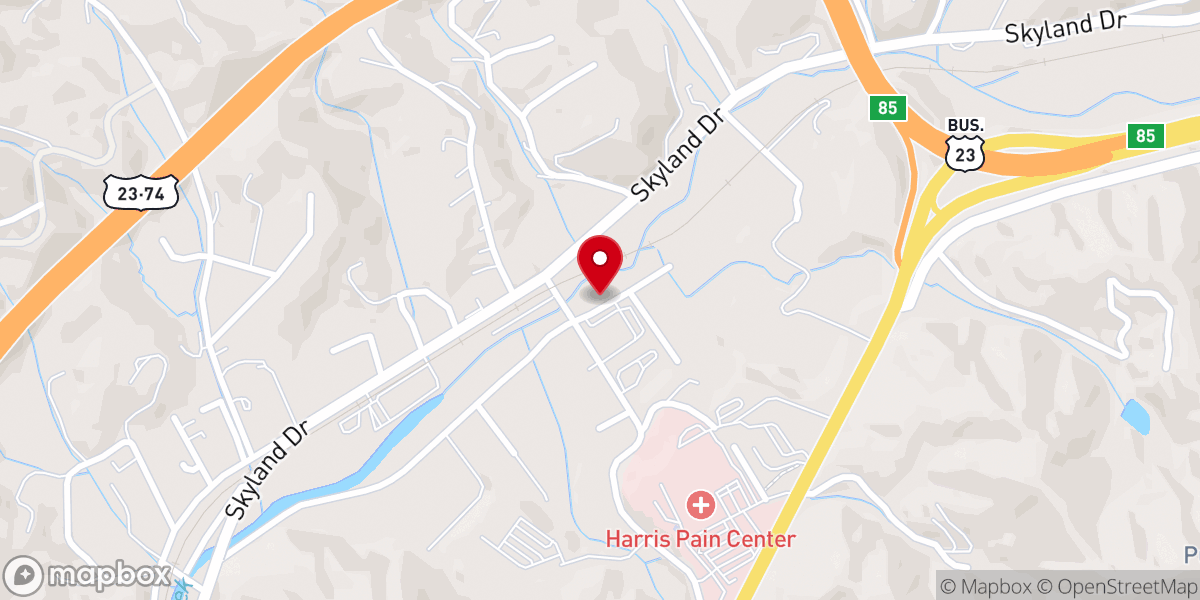 Map showing location of Liberty Baptist Church