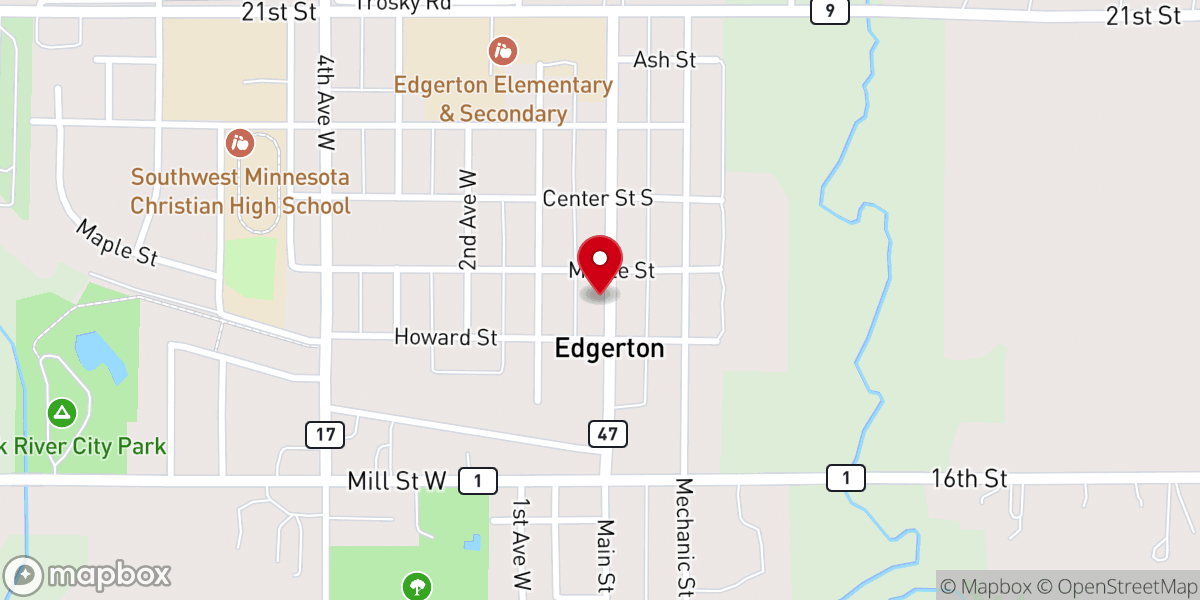 Map showing location of Minnesota Deacons Association