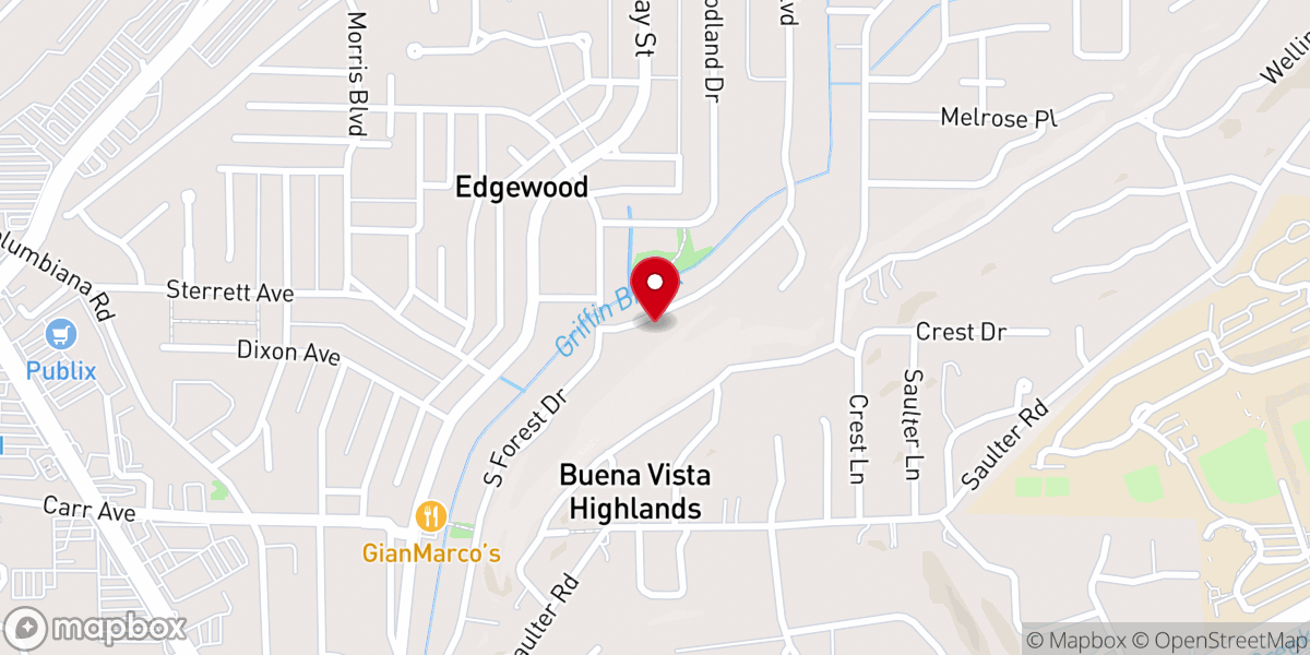 Map showing location of Palisades Church of Christ