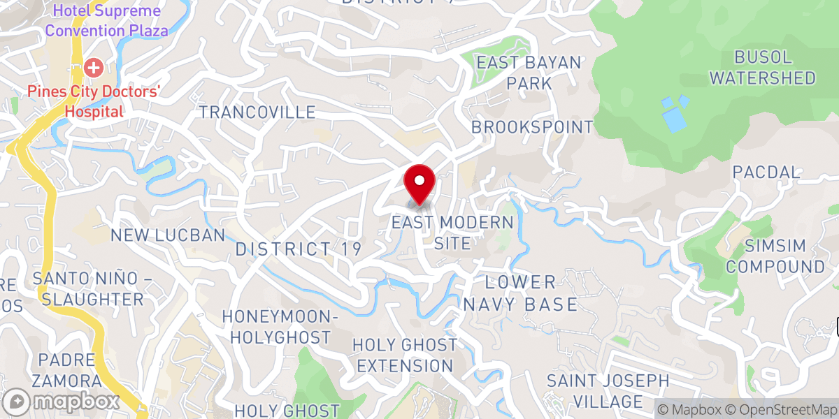 Map showing location of Aurora Hill Baptist Church