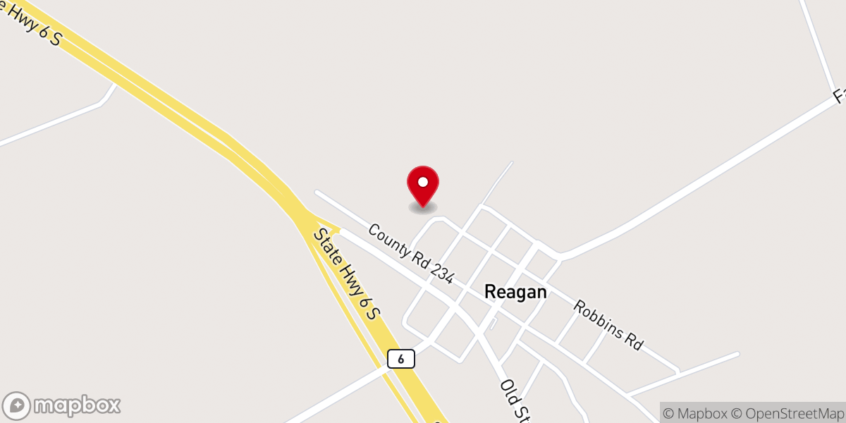 Map showing location of Reagan Baptist Church