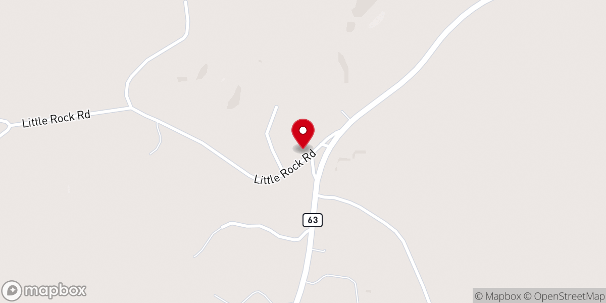 Map showing location of Little Rock Church