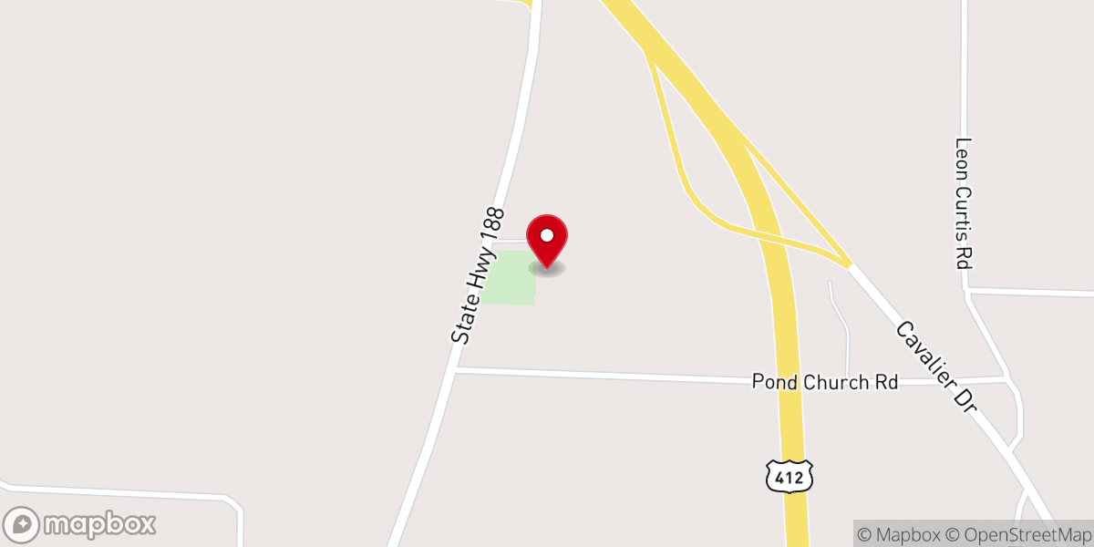 Map showing location of Pond Creek Congregational Church