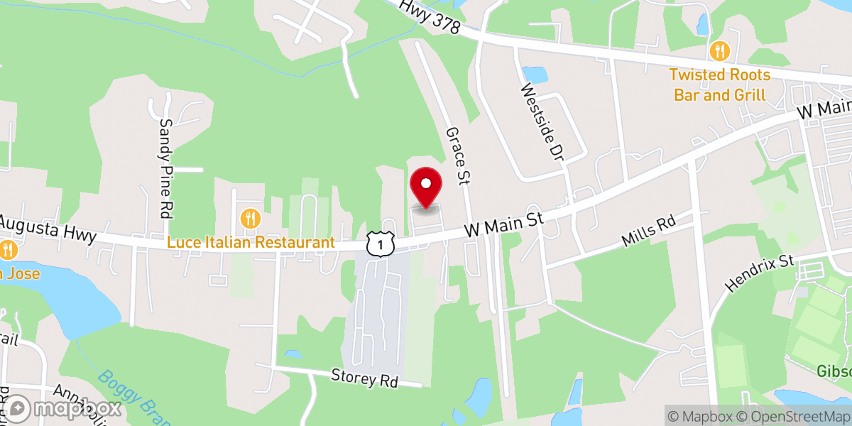 Map showing location of Calvary Baptist Church