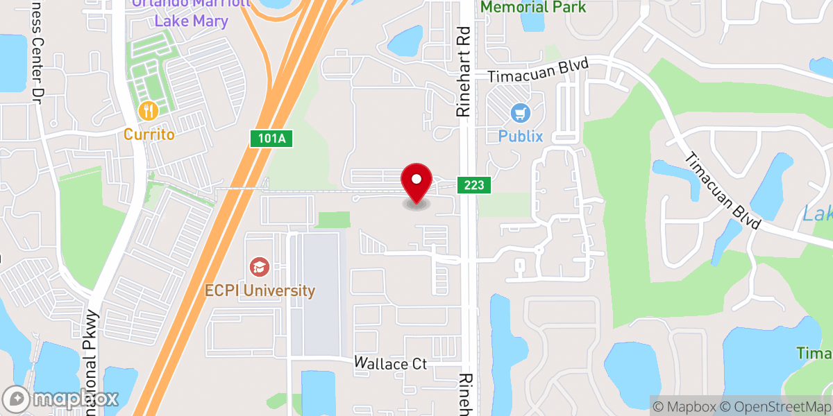 Map showing location of St. Peter's Lake Mary