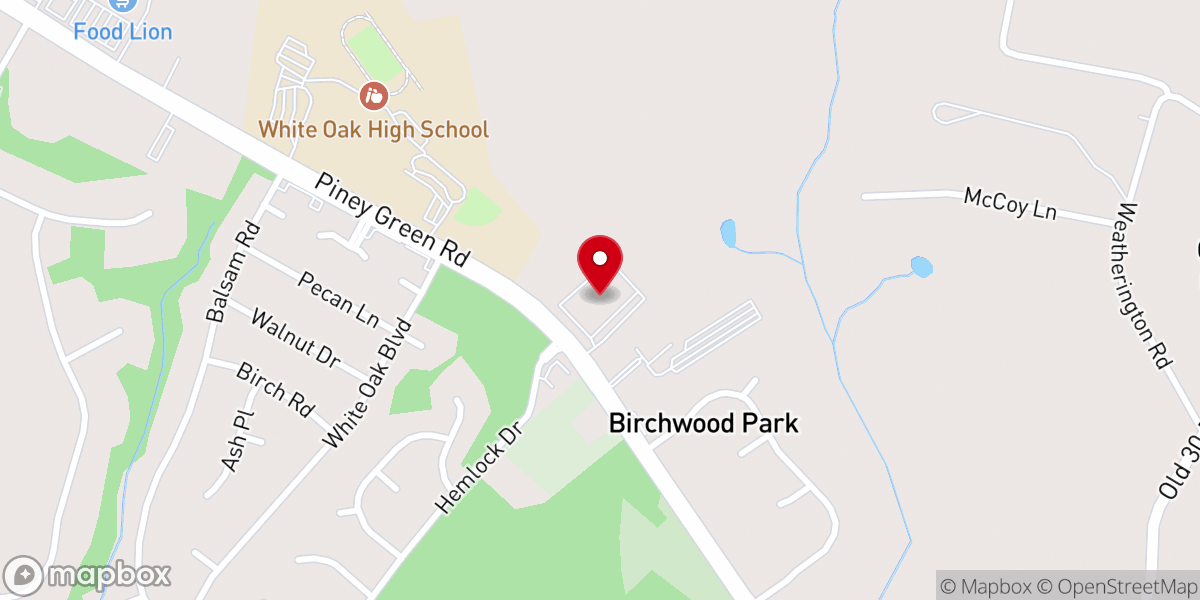 Map showing location of Centerview Baptist Church