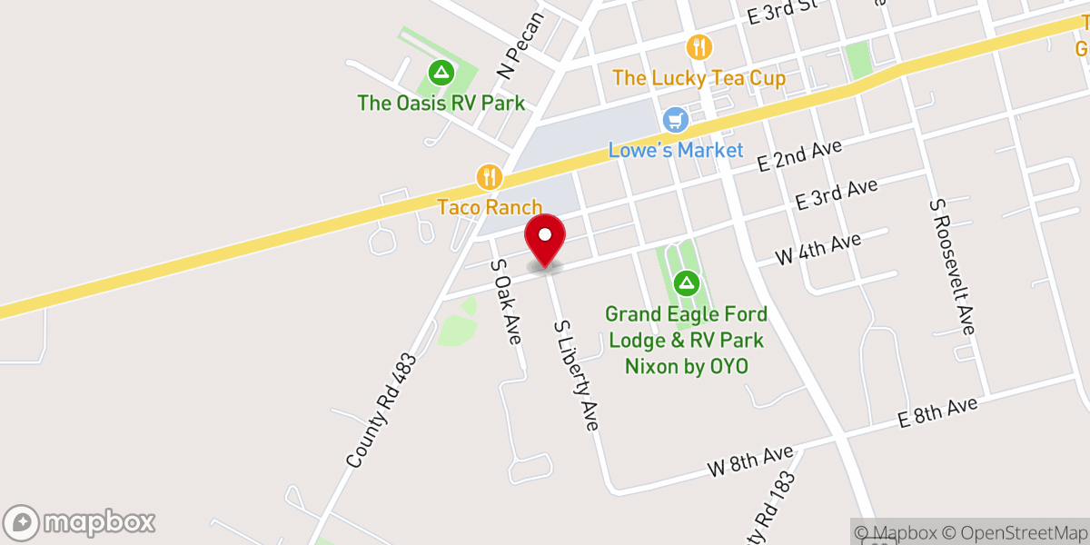 Map showing location of First Temple Assembly of God Church