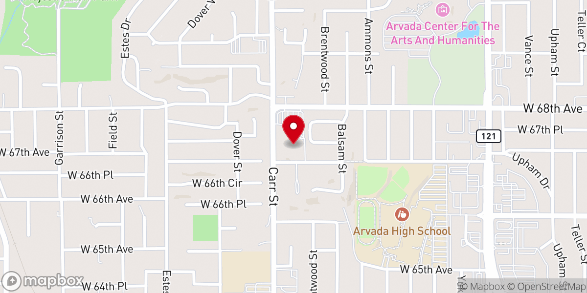 Map showing location of Arvada United Methodist Church