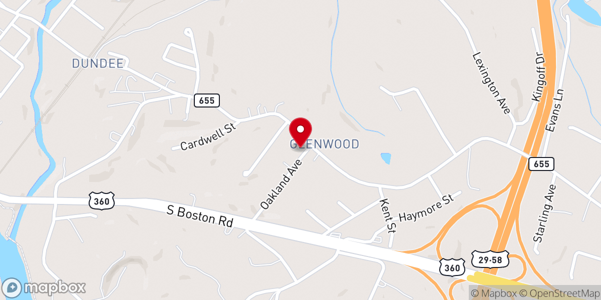 Map showing location of Fellowship Baptist Church