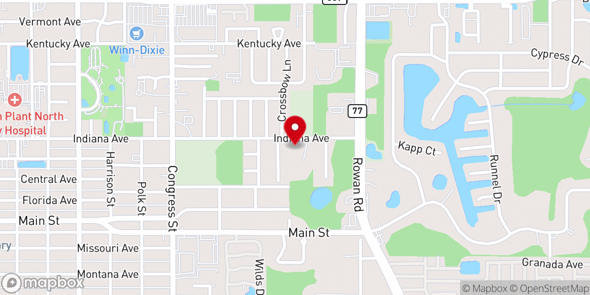 Map showing location of Covenant Christian Church