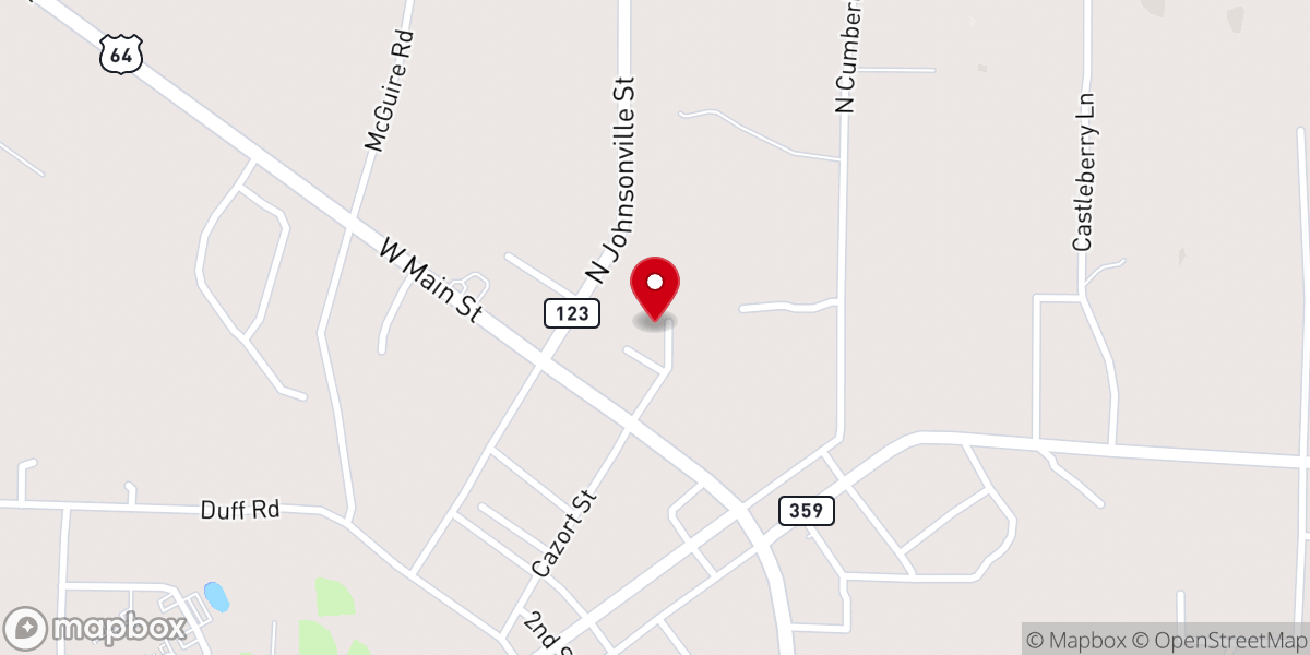 Map showing location of Lamar Church of Christ