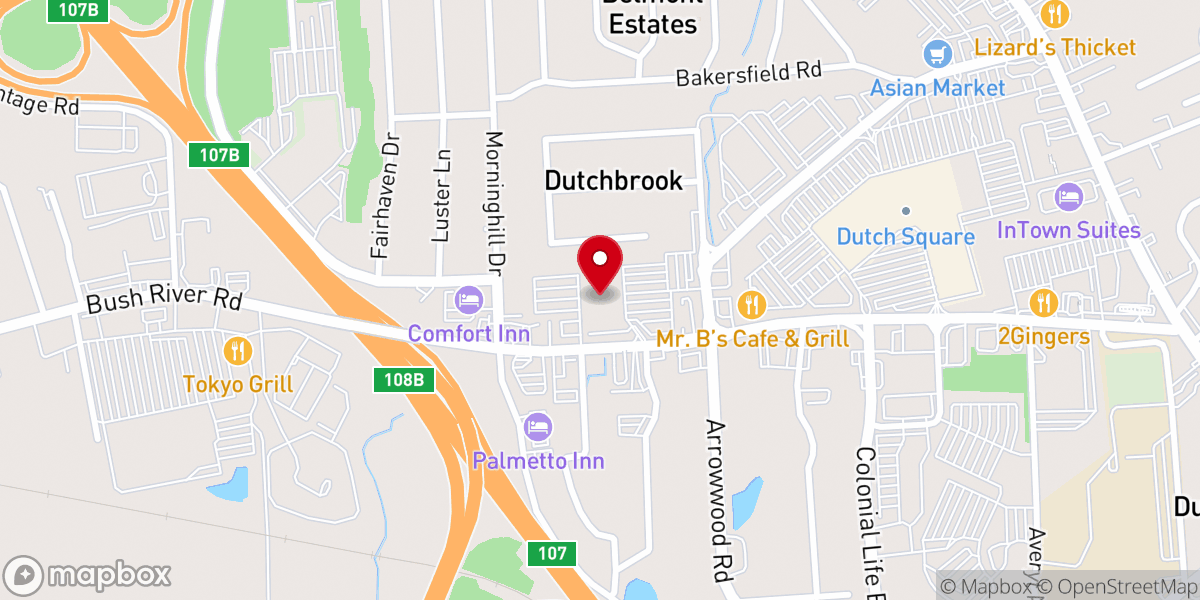 Map showing location of NewSpring Church
