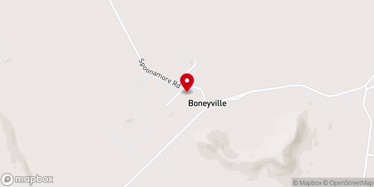 Map showing location of Bethel AME Church of Boneyville