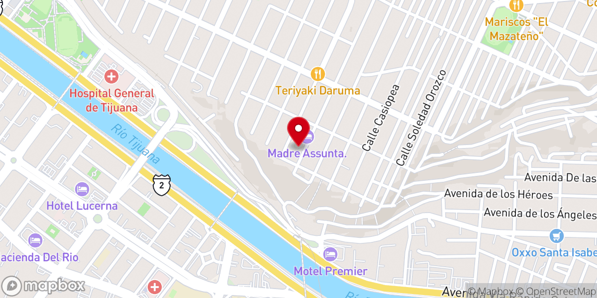 Map showing location of Iglesia San Felipe de Jesús