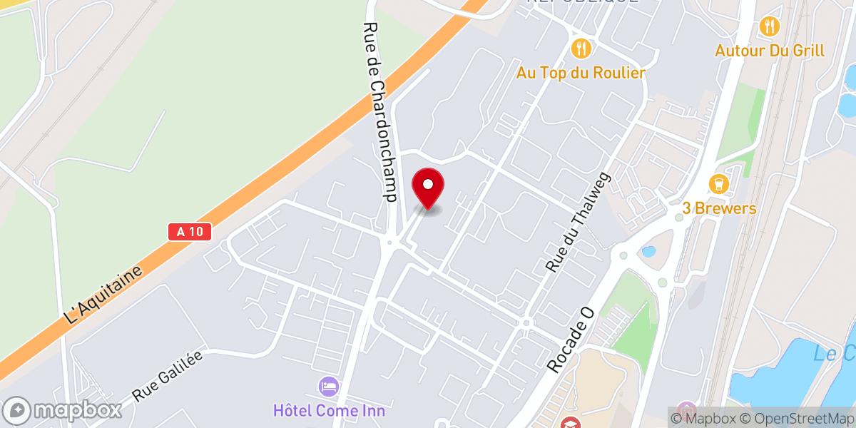 Map showing location of Église Évangélique Family Church