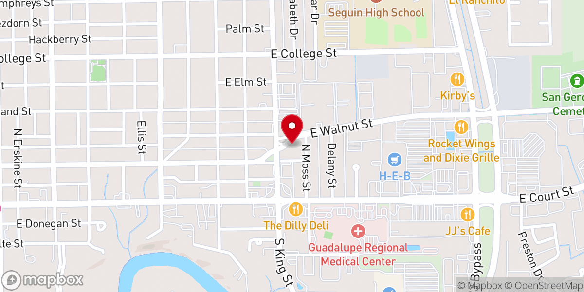 Map showing location of First Presbyterian Church