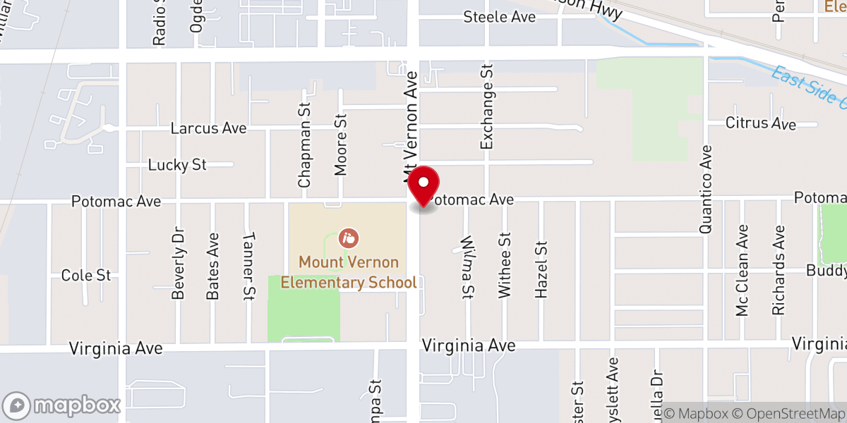 Map showing location of Valley Baptist Church Mt. Vernon