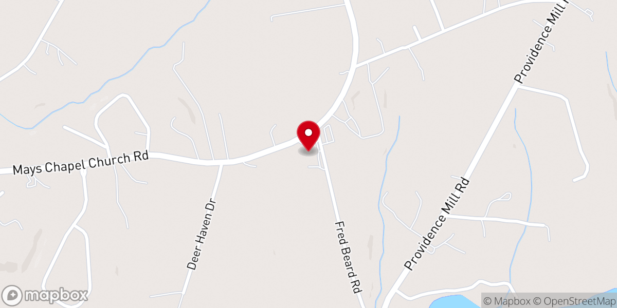 Map showing location of Mays Chapel Methodist Church