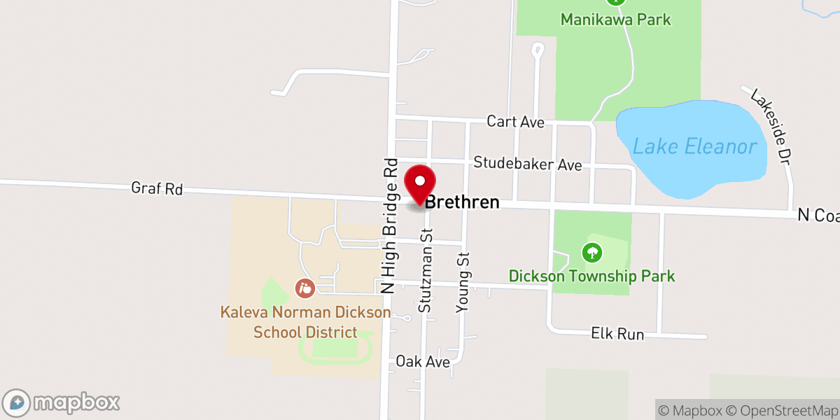 Map showing location of Lakeview Church of the Brethren