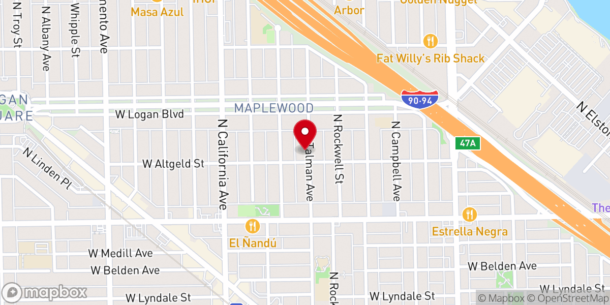 Map showing location of Chicago Copts Inc