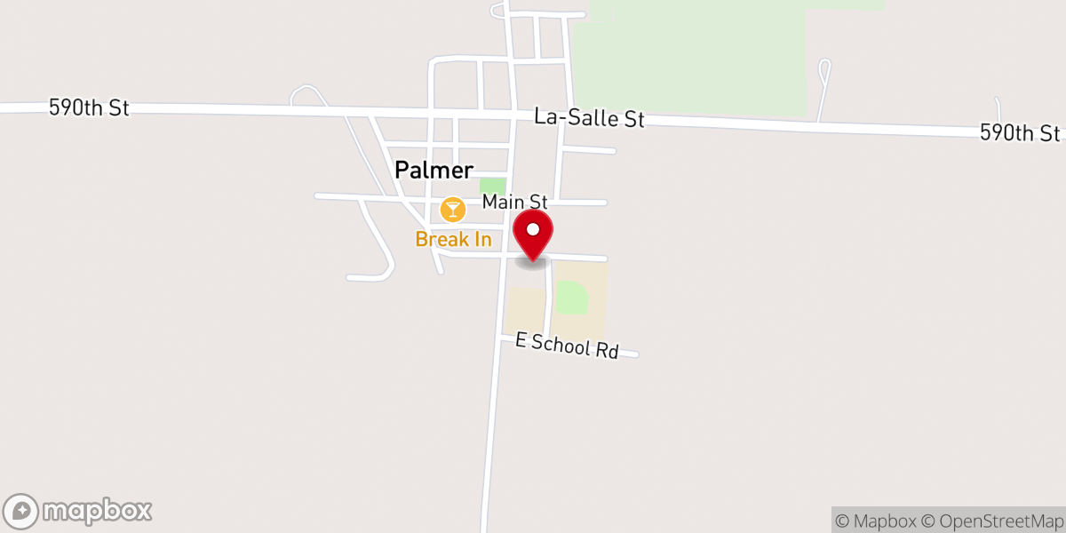 Map showing location of St. Paul Lutheran Church