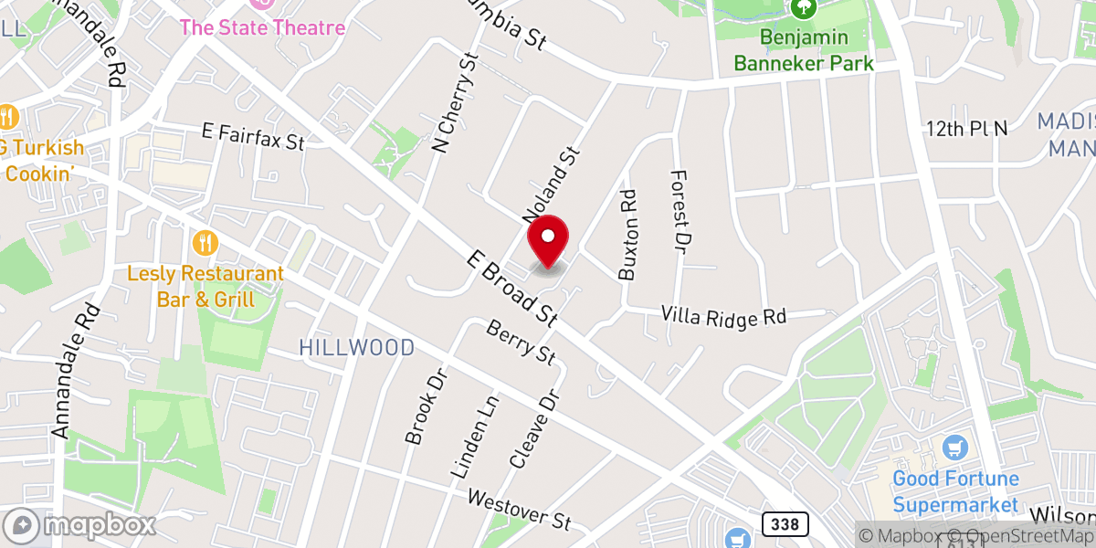 Map showing location of Dulin United Methodist Church