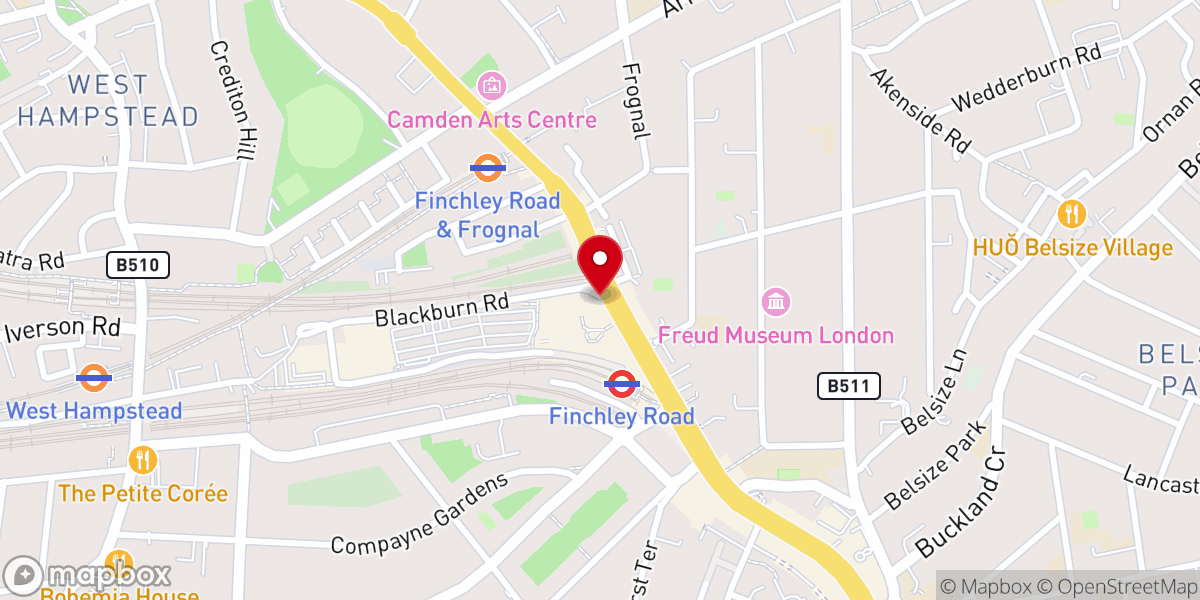 Map showing location of London Community Church