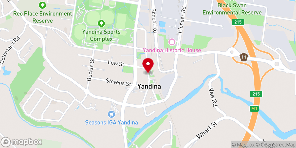 Map showing location of Yandina Baptist Church