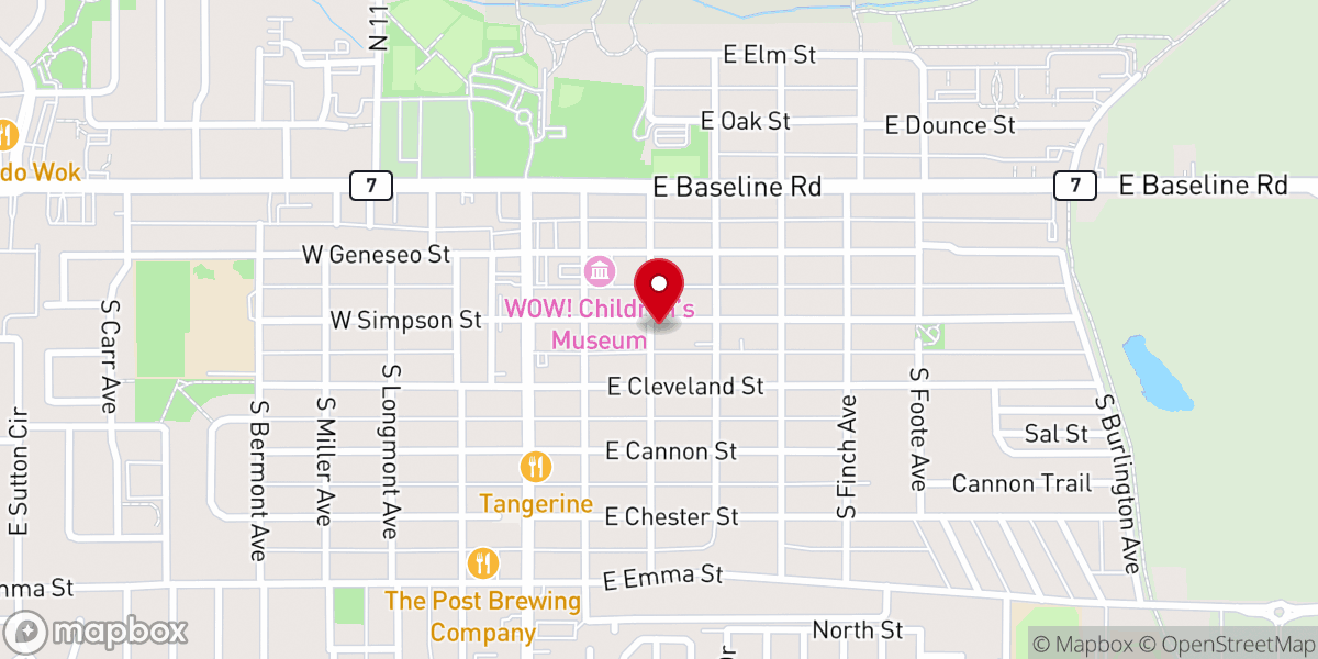 Map showing location of Theater Company of Lafayette