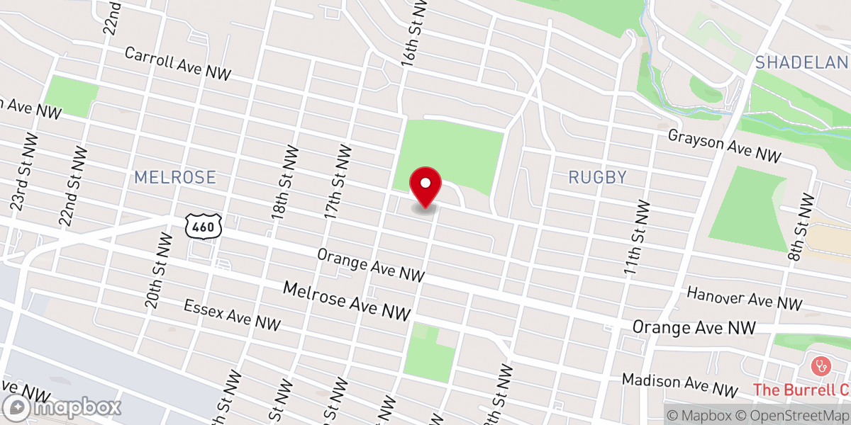 Map showing location of Central Baptist Church
