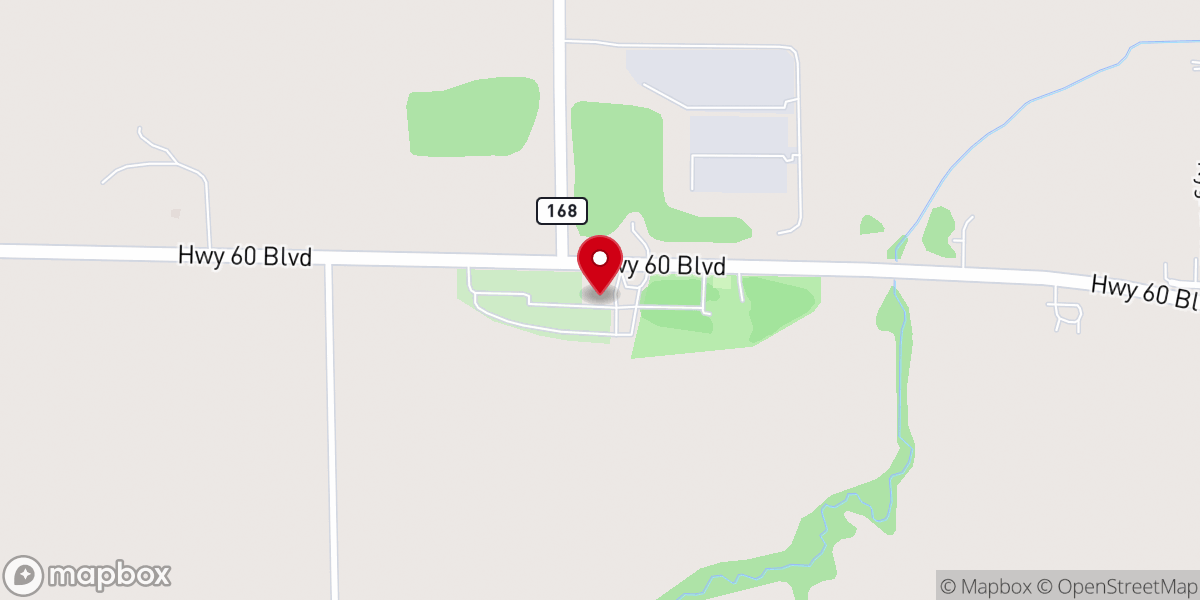 Map showing location of Lands Lutheran Church