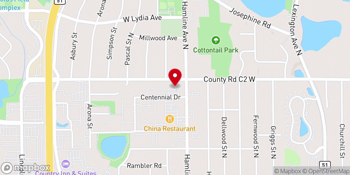 Map showing location of Roseville Covenant Church