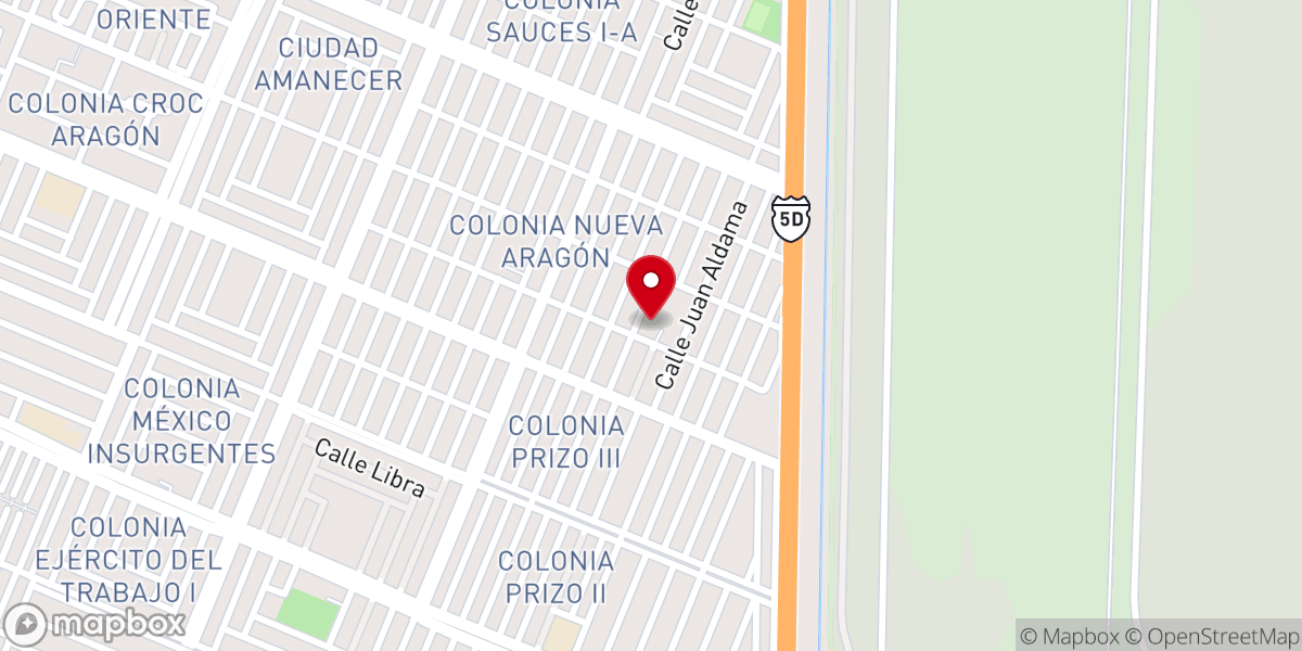 Map showing location of Parroquia de San Juan Bosco, Diócesis de Ecatepec, A. R.