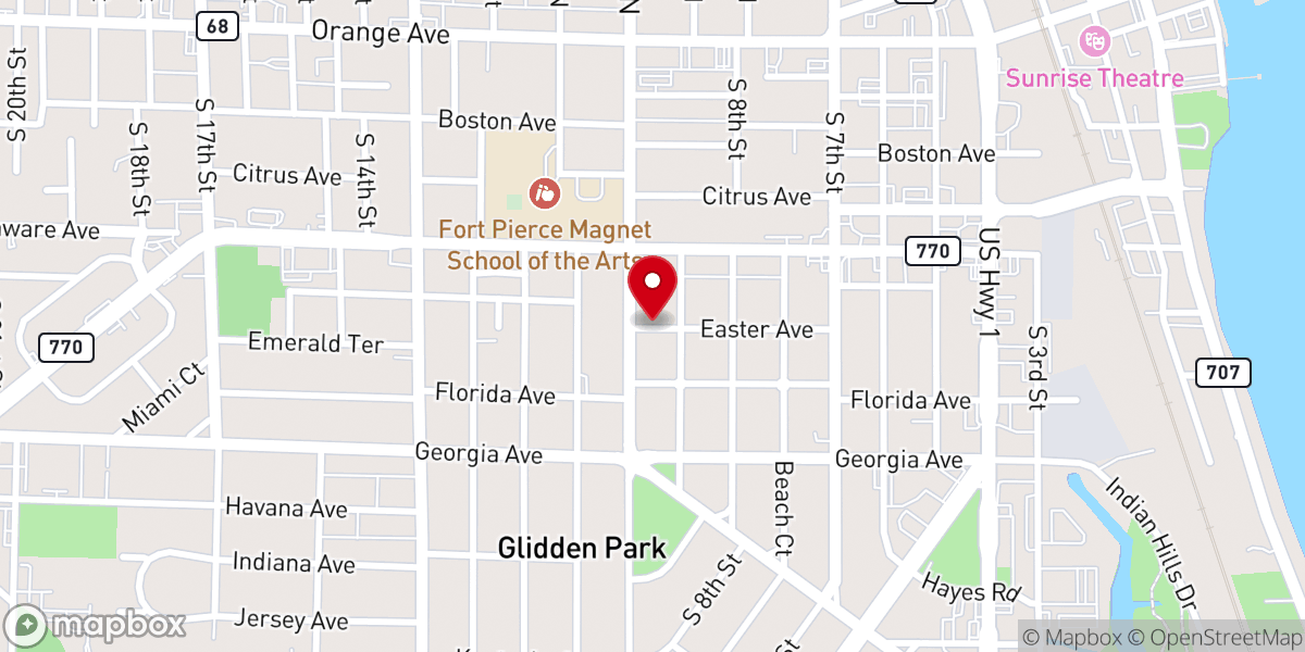 Map showing location of Garden City Church of Christ