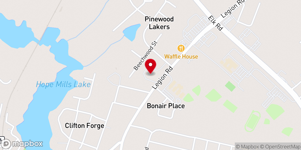 Map showing location of Highland Baptist Church